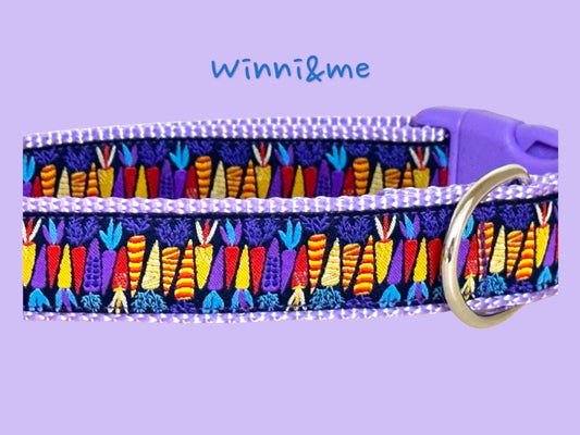 Colorful Carrots Dog Collar/Easter Collar/Spring