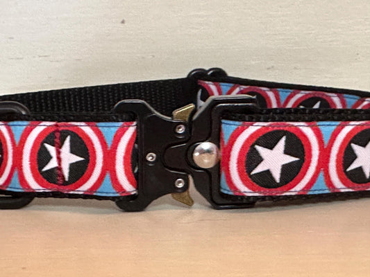Super Hero Captain America Dog Collar - Winni&Me Woofwear