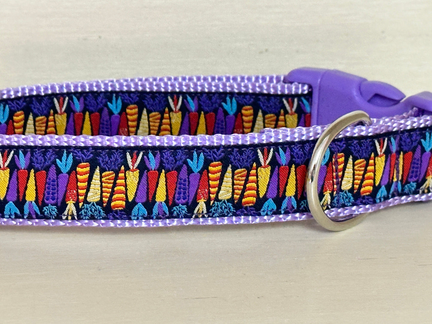 Colorful Carrots Dog Collar/Easter Collar/Spring