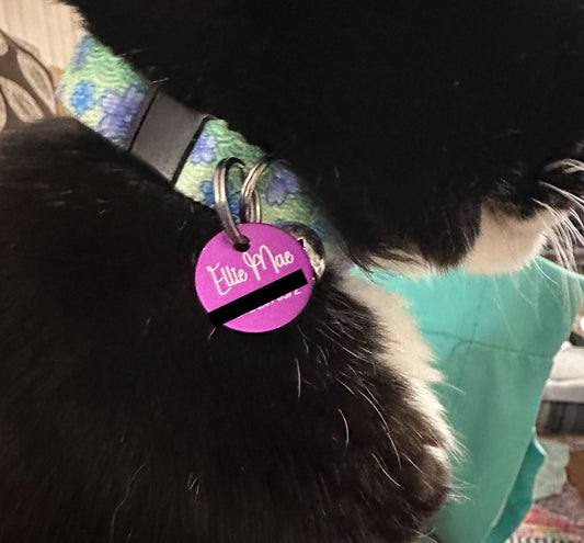 Custom Laser Engraved Aluminum Pet ID Tag: Small Dog & Cat