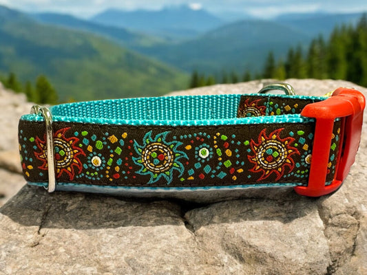 Southwestern Sun Dog Collar - Adjustable Quick Release Buckle