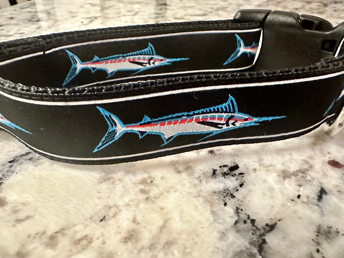 Blue Marlins Fishing Dog Collar