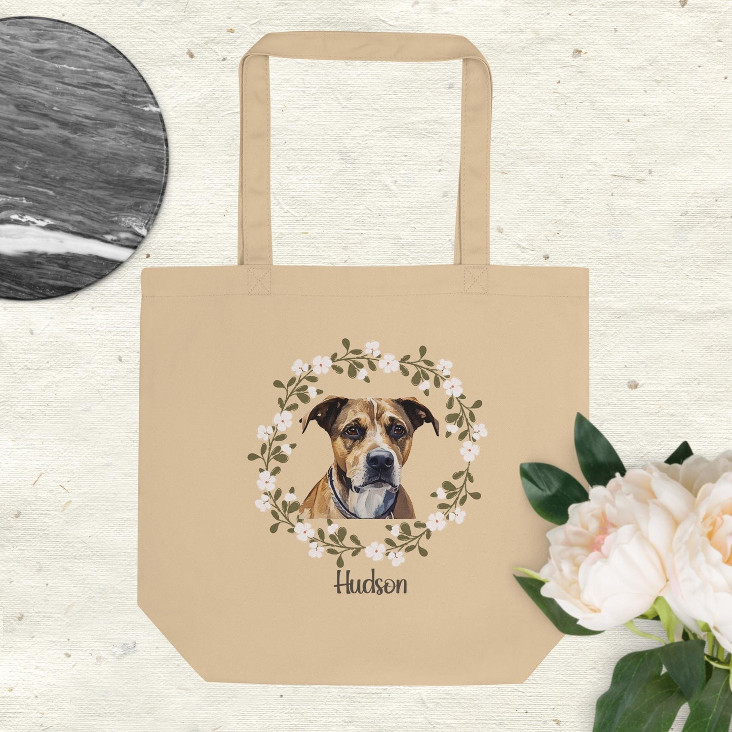 Custom Dog Portrait Eco Tote Bag (Organic Cotton) - Winni&Me Woofwear