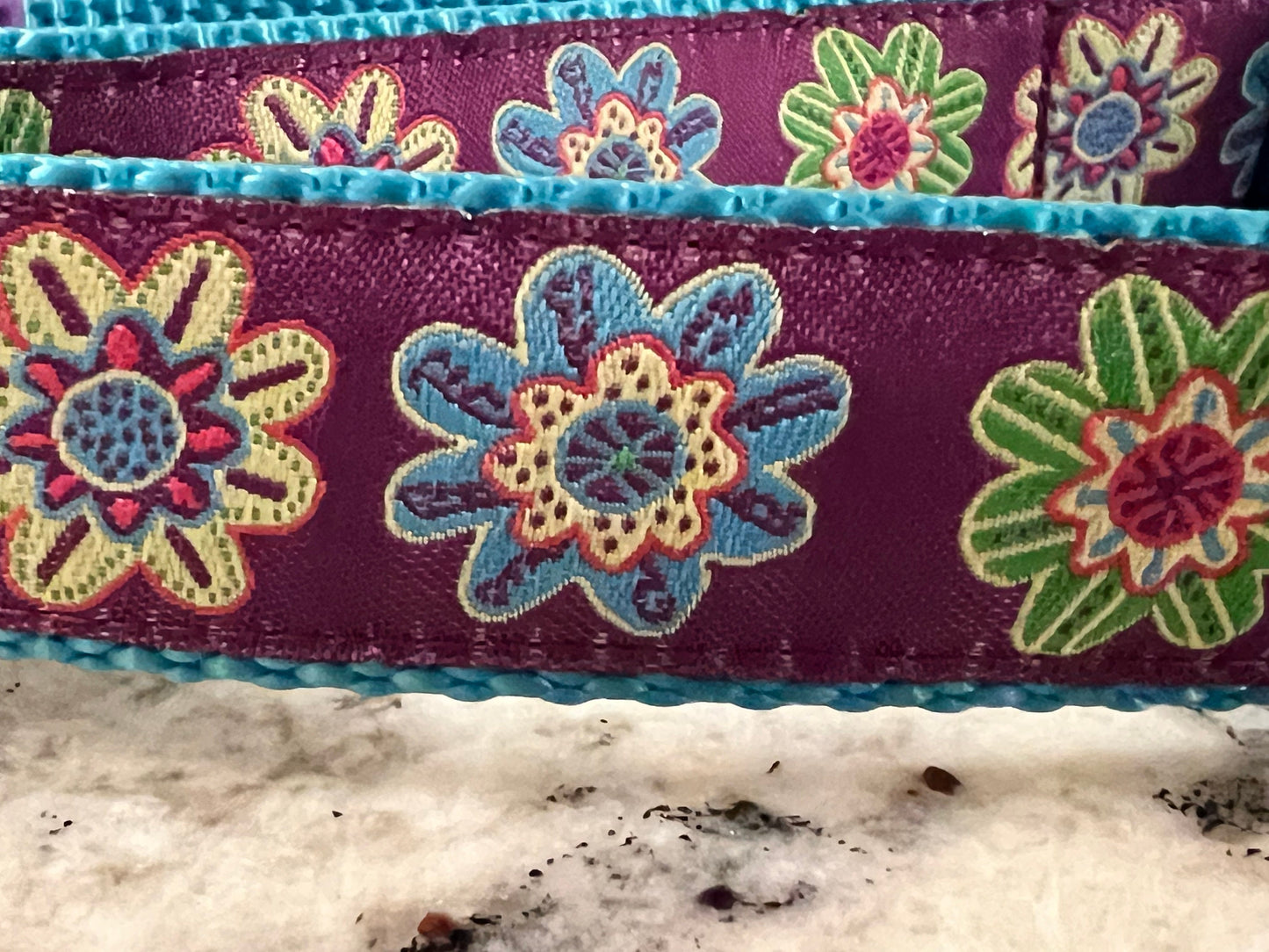 Purple Floral Dog Collar - Winni&Me Woofwear