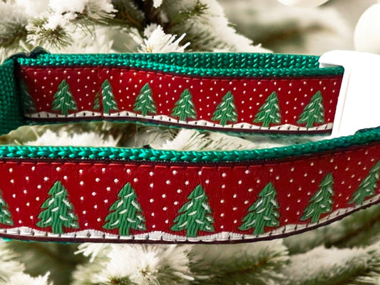 Snowy Pines Dog Collar/Holiday Collar - Winni&Me Woofwear