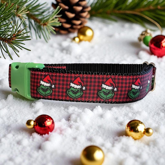 The Grinch Christmas Dog Collar - Dog Collars - Winni&Me Woofwear