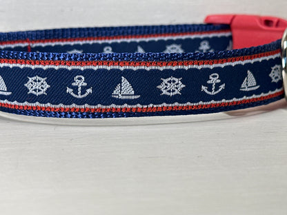 Let's Go Sailing Dog Collar