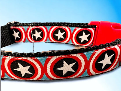 Super Hero Captain America Dog Collar