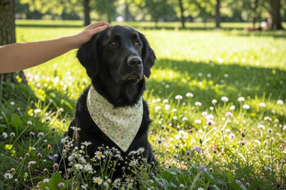 Personalized Dog Bandana Spring Flowers/Honey Bee Comb - Winni&Me Woofwear