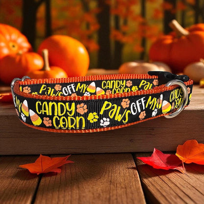 Halloween Dog Collar/Paws off my Candy Corn