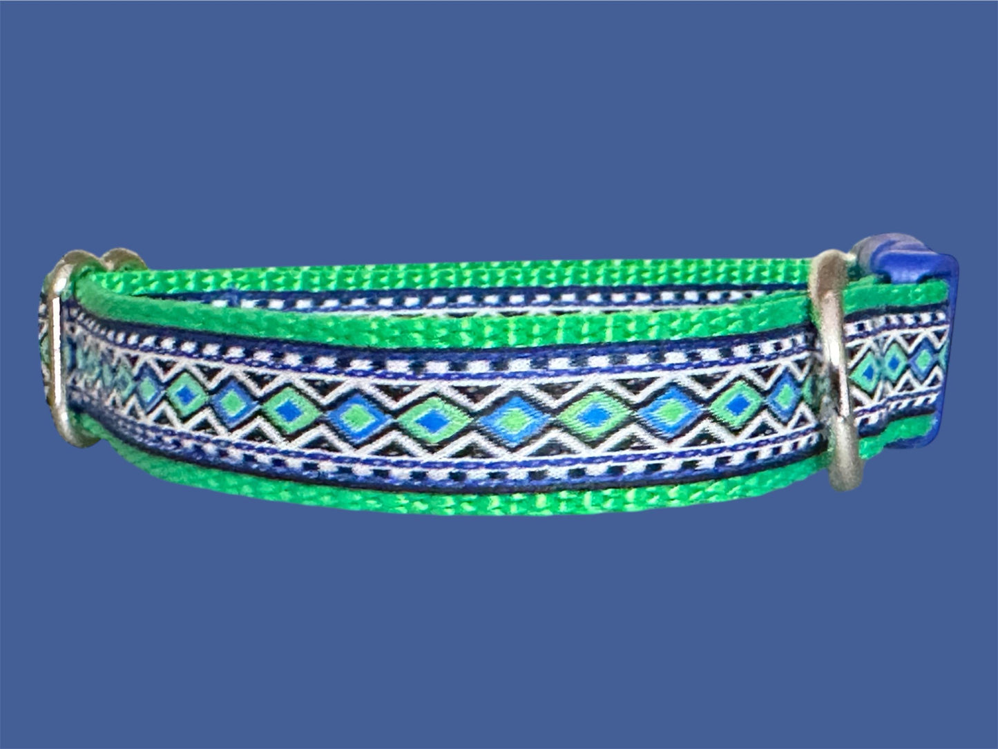 Blue & Green Dog Collar