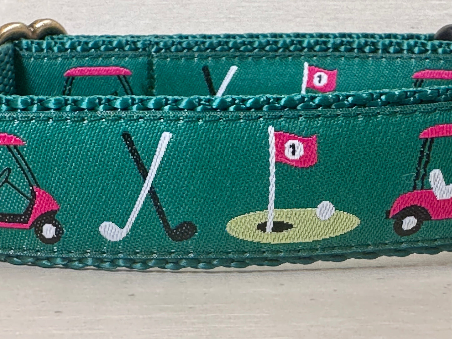 Personalized Golf Dog Collar with Custom Buckle
