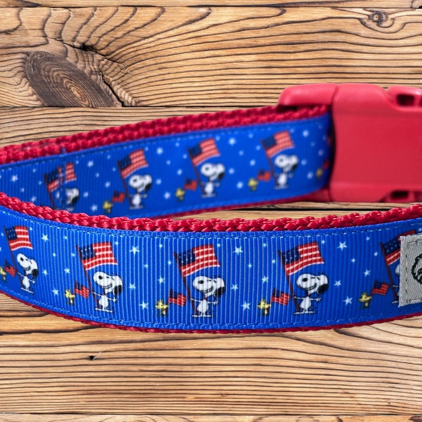 Snoopy Celebrates 4th of July Dog Collar