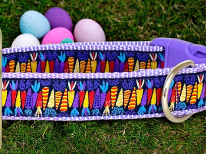 Colorful Carrots Dog Collar/Easter Collar/Spring