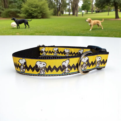 Favorite Yellow Shirt Dog Collar/White Beagle Collar - Winni&Me Woofwear