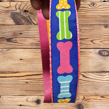 Bones on Blue Dog Collar & Leash Set - Winni&Me Woofwear