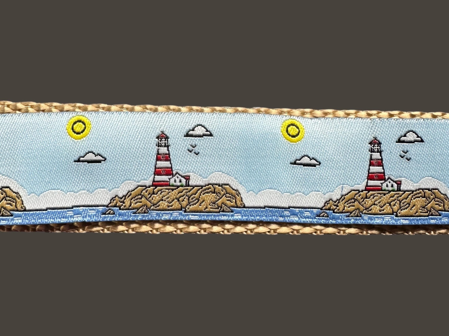Winni&Me Lighthouse Dog Collar: Beach Fun Nautical Style