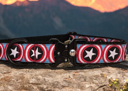 Super Hero Captain America Dog Collar