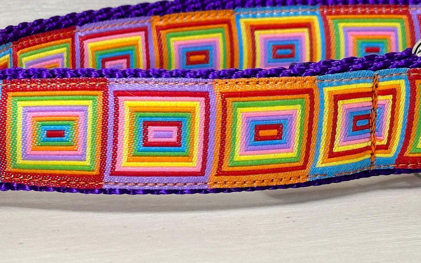 Retro Squares Dog Collar