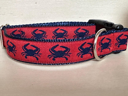 Feeling crabby dog collar, summer collar, blue crabs