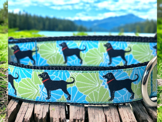 Handmade Dog Collar: Hawaiian Floral Print, Heavyweight Nylon