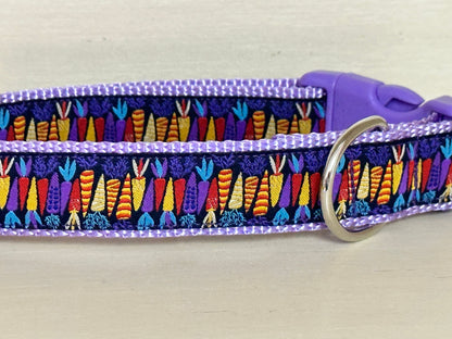 Colorful Carrots Dog Collar/Easter Collar/Spring