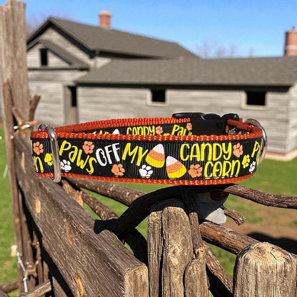 Halloween Dog Collar/Paws off my Candy Corn