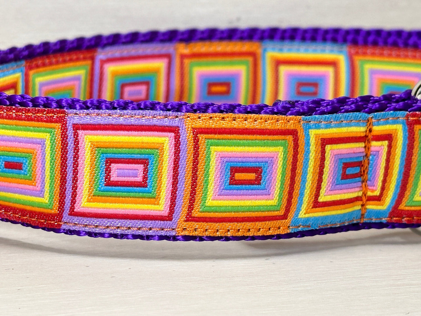 Retro Squares Dog Collar