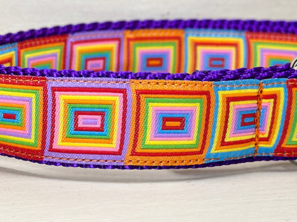 Retro Squares Dog Collar
