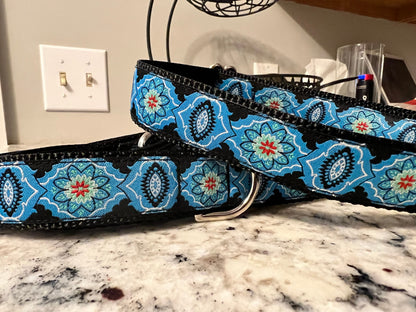 Blue dog collar and Optional 6ft leash