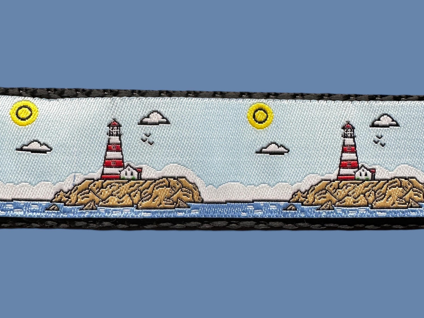 Winni&Me Lighthouse Dog Collar: Beach Fun Nautical Style