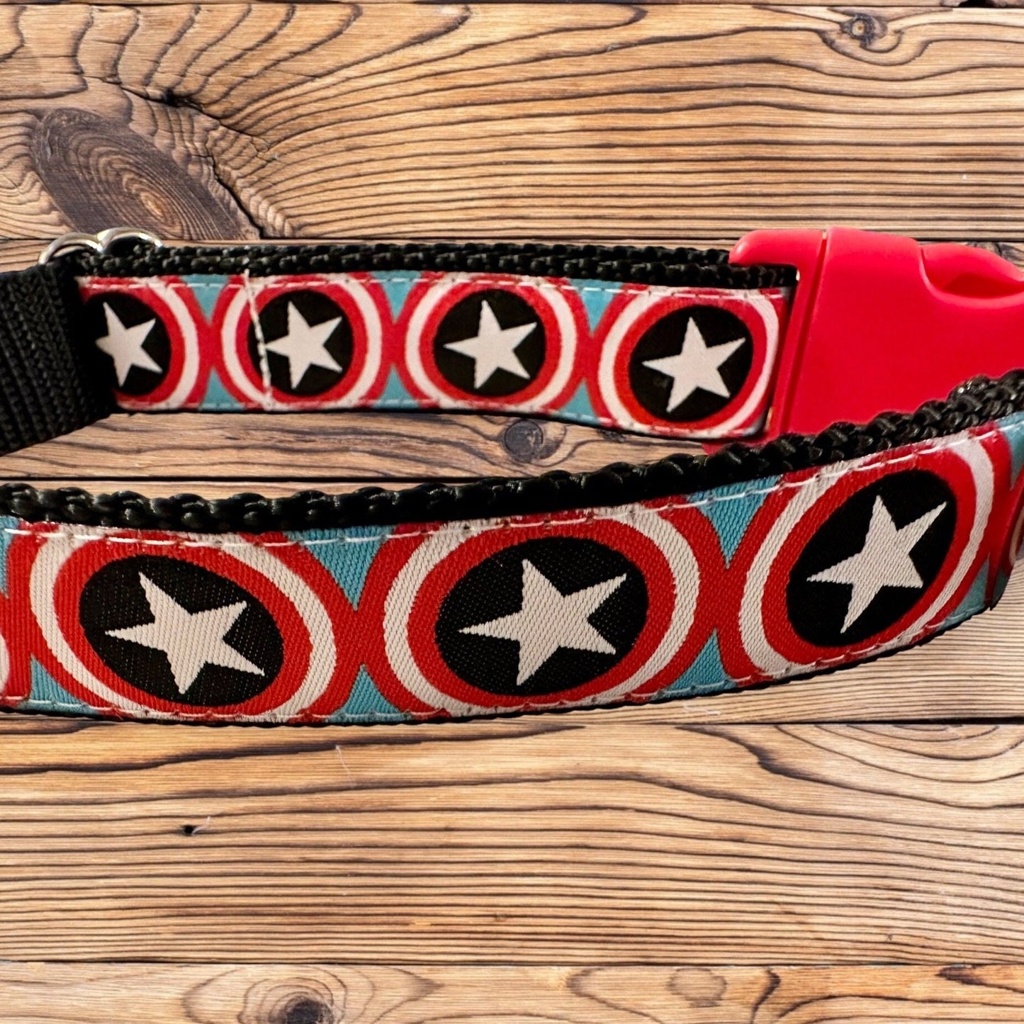 Super Hero Captain America Dog Collar