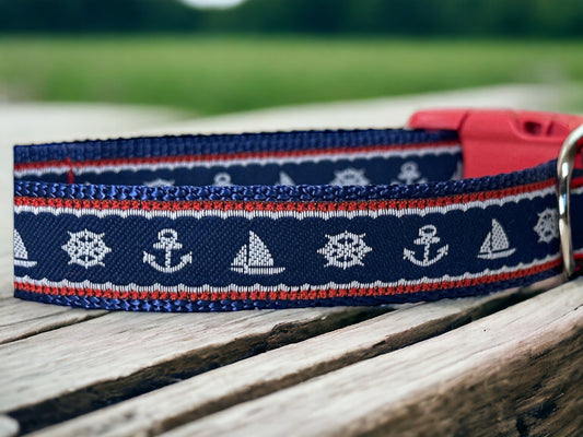 Let's Go Sailing Dog Collar