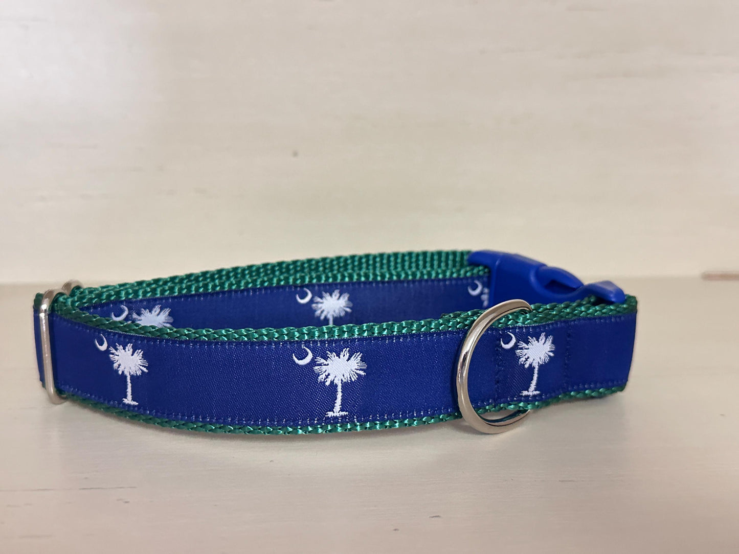 South Carolina Palmetto Dog Collar - Adjustable SC State Pride Design