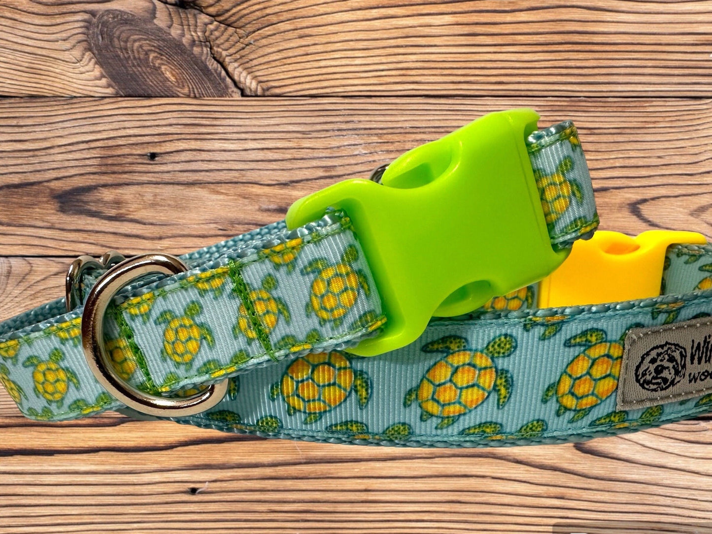 Sea Turtle Dog Collar: Handmade Ribbon Collar