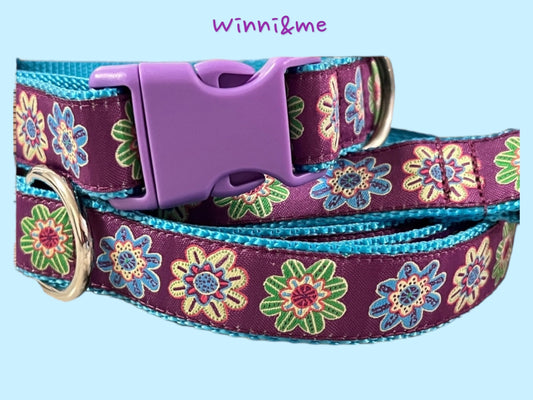 Purple Floral Dog Collar