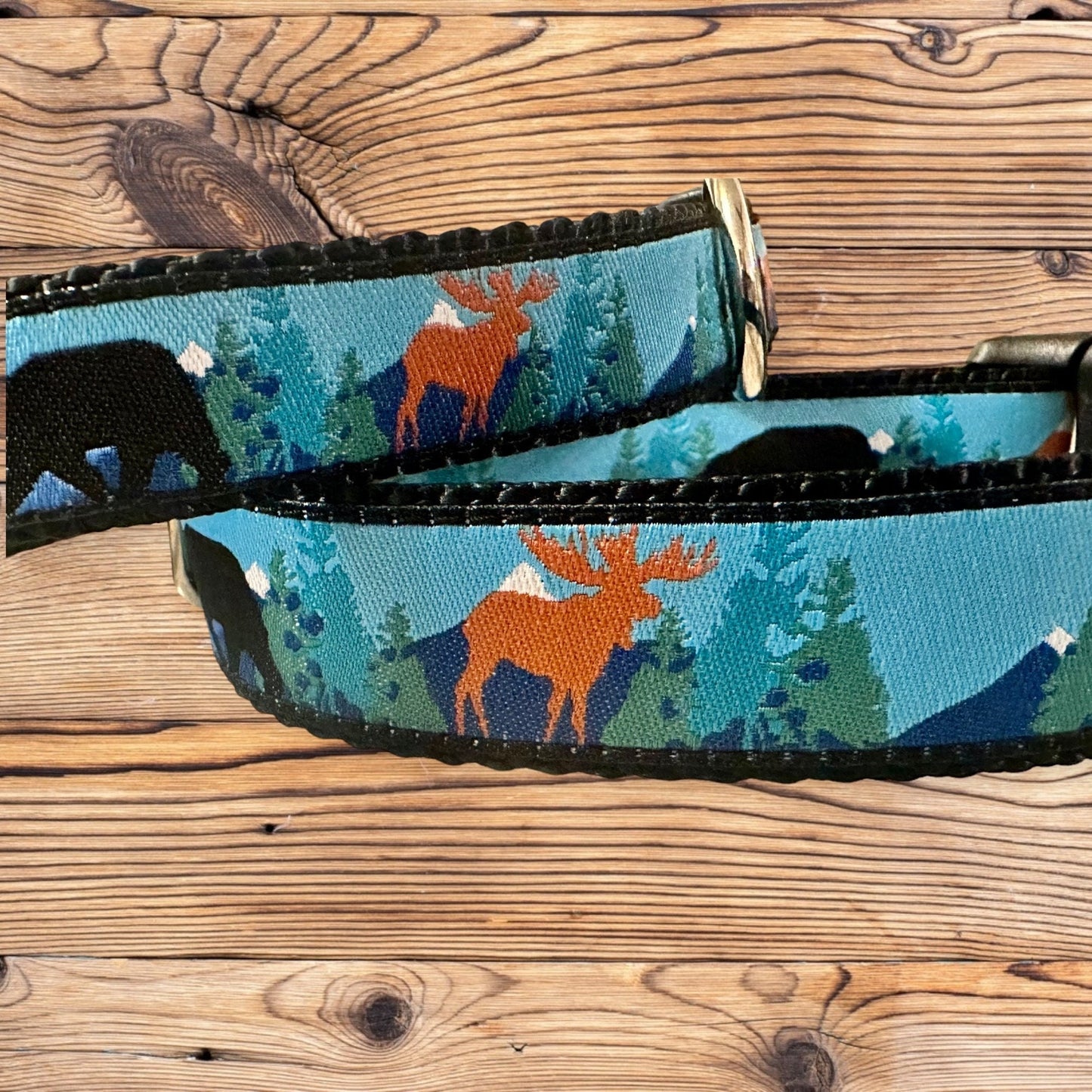 Bear and Moose Forest Friends Dog Collar/Mountain Collars