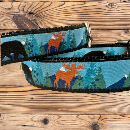 Bear and Moose Forest Friends Dog Collar/Mountain Collars