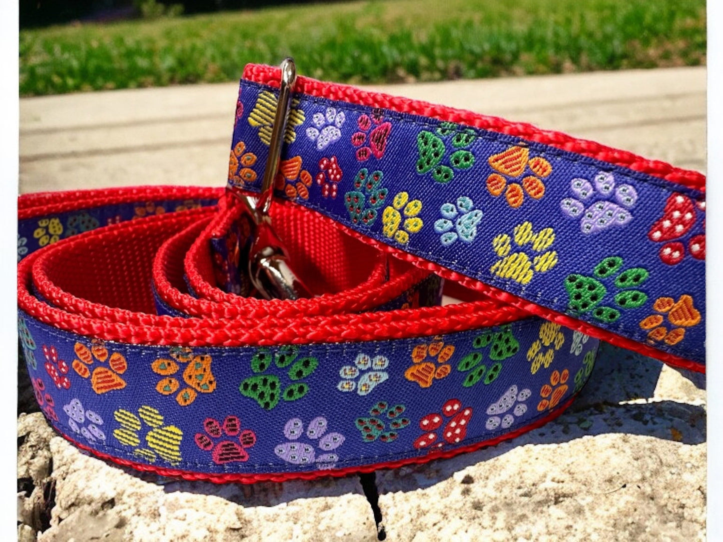 Puppy Paw Blue dog collar