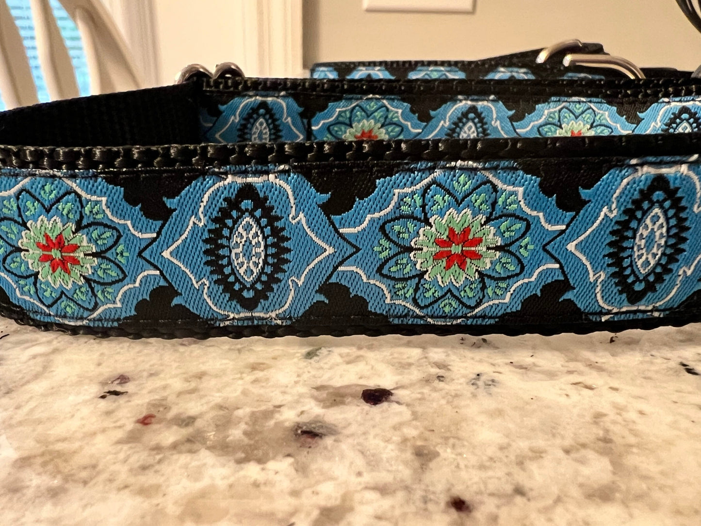 Blue dog collar and Optional 6ft leash