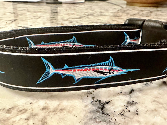 Blue Marlins Fishing Dog Collar
