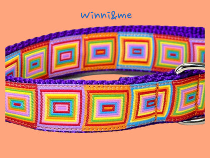 Retro Squares Dog Collar