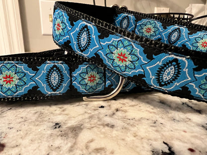 Blue dog collar and Optional 6ft leash