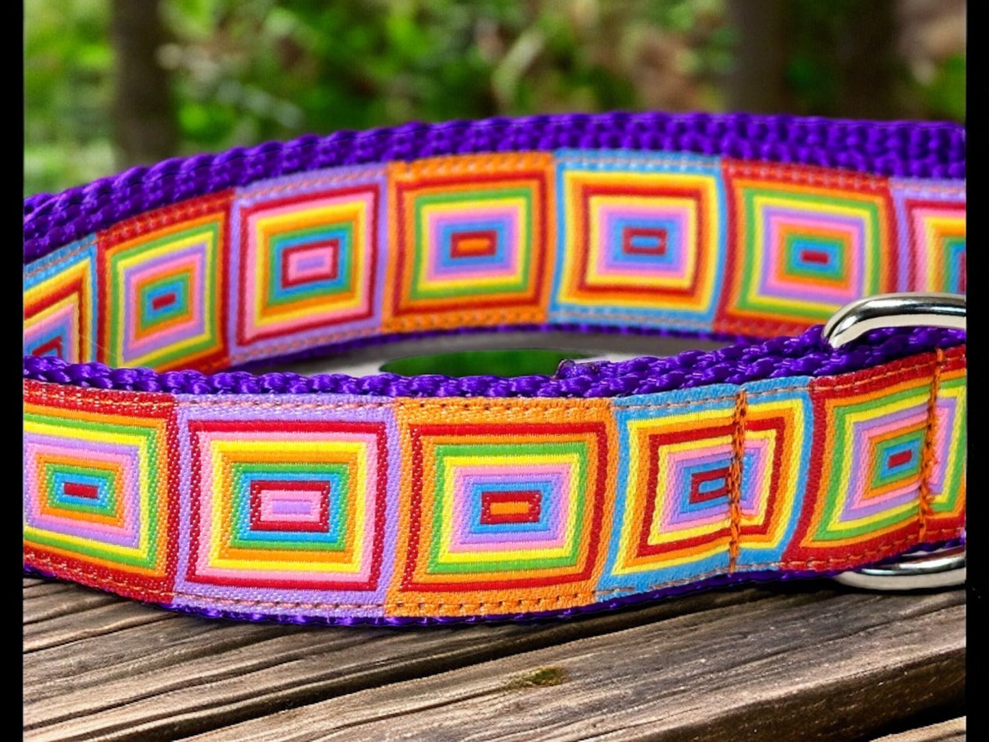Retro Squares Dog Collar