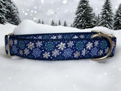 Wide Winter Wonderland Dog Collar