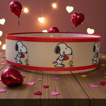 Best Friends Puppy Love 1.5 inch dog collars, Valentines Day