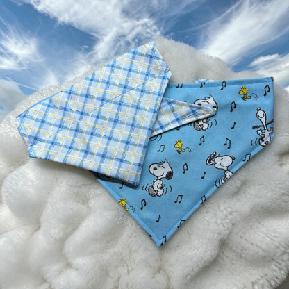 Snoopy & Woodstock Bandana/100% Cotton/Reversible Snap On