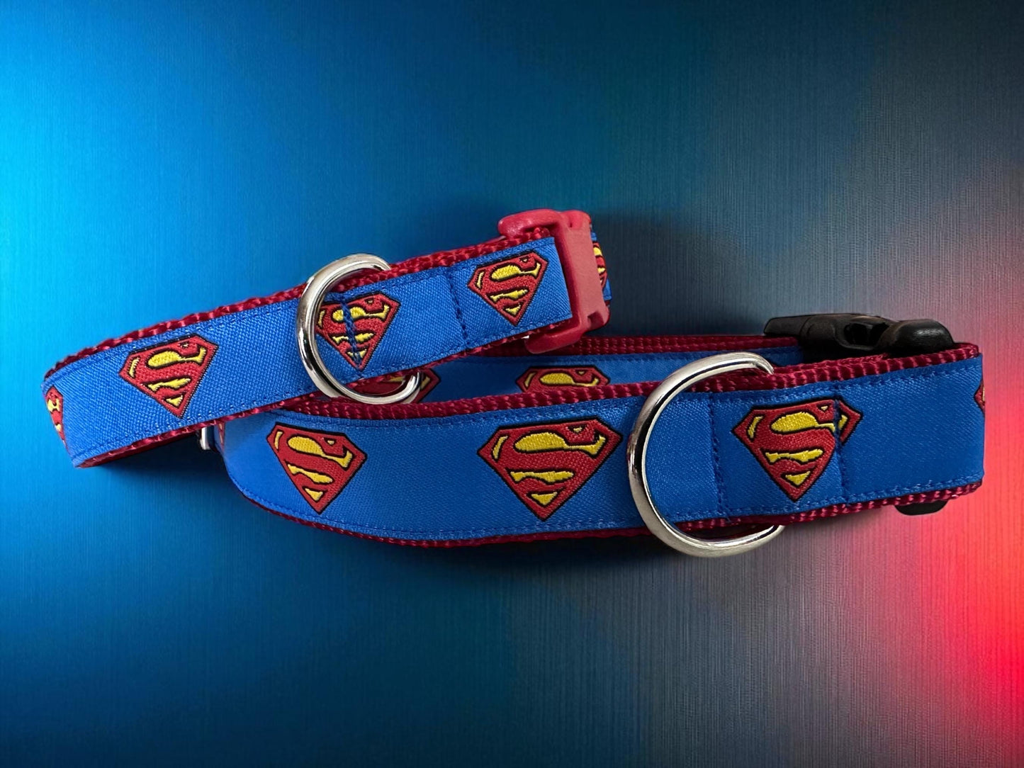 Super Dog Collar: Krypto Style, Handmade Nylon Ribbon Collar