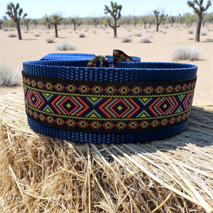Aztec Diamond Dog Collar/ 1.5 inch width - Dog Collars - Winni&Me Woofwear