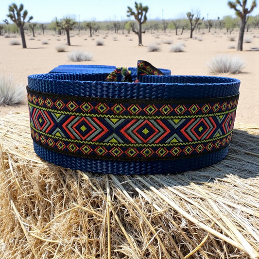 Aztec Diamond Dog Collar/ 1.5 inch width - Dog Collars - Winni&Me Woofwear